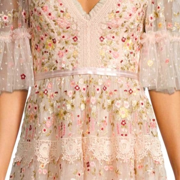 Needle & Thread Aramita Floral Lace Tulle Midi Dress (designer) size 4 US - Picture 5 of 16